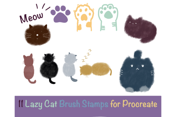 11 Cat Brush Stamps for Procreate: A Creative Toolkit