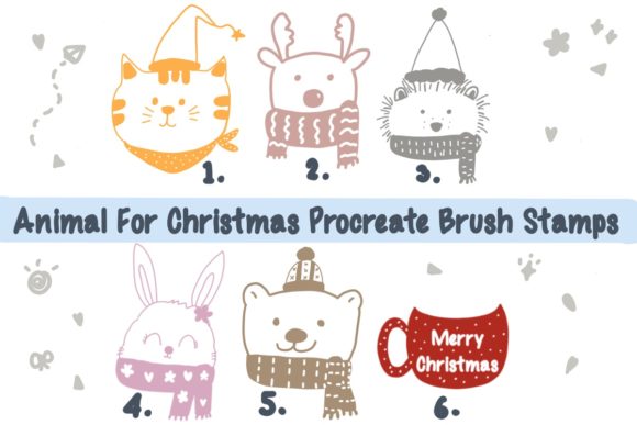 Animal for Christmas Procreate Brush: Festive Digital Art