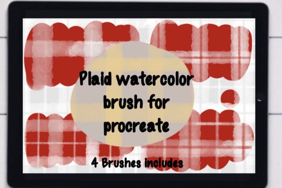 Elevate Art with 4 Plaid Watercolor Brush for Procreate