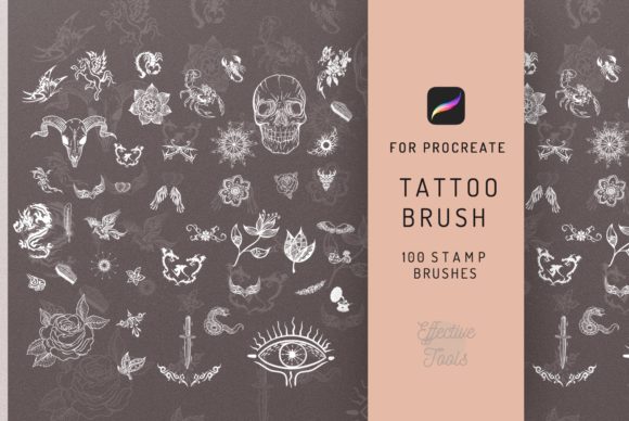 Elevate Your Art with 100 Procreate Tattoo Brushes