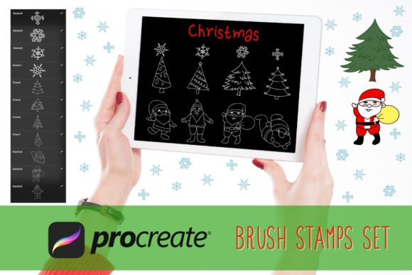 Elevate Your Holiday Art with the Christmas Stamps Brush-set for Procreate