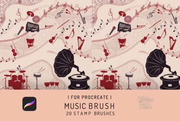 Elevating Digital Art with the 20 Procreate Music Stamps Brush Bundle