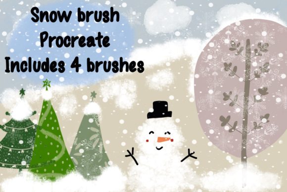 Enhancing Winter Digital Art with a Snow Brush Pattern for Procreate