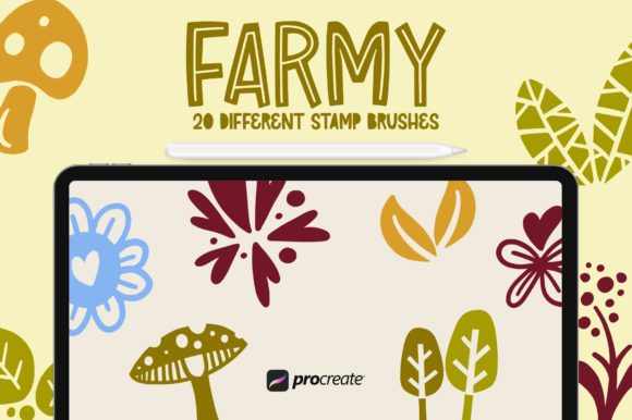 Evaluating the Farmy - 20 Procreate Stamp Brush Collection for Digital Design