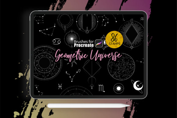 Procreate Geometric Universe Stamps: 50 Shapes