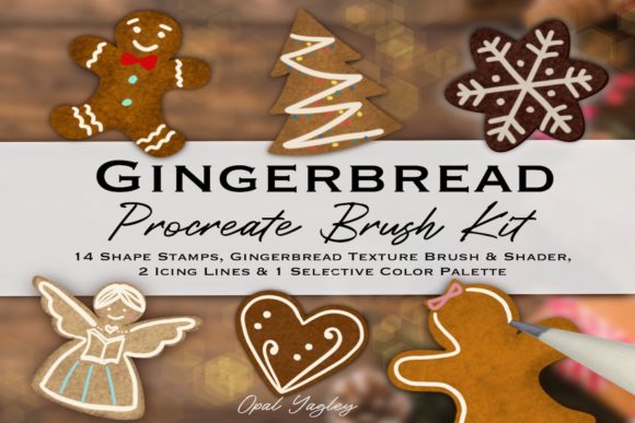 Procreate Gingerbread Brush Kit for Holiday Art