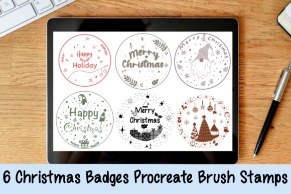Streamlining Holiday Design Workflows with 6 Christmas Badges Procreate Brush Stamp