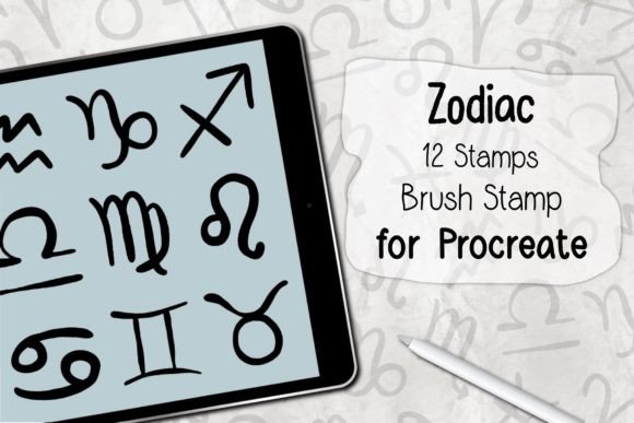 Unlock Celestial Creativity with the Stamp Brush Procreate Zodiac Set