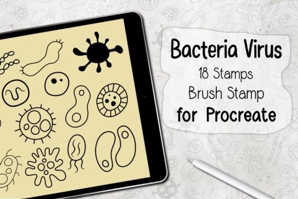 Unlock Creative Efficiency with the Stamp Brush Procreate Bacterial Virus Set