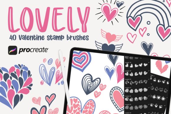 Unlocking Valentine's Day Creativity with the Lovely - 40 Stamp Brush Procreate Set